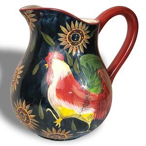 Susan Winget Certified International Sunrise Rooster Pitcher Excellent C…